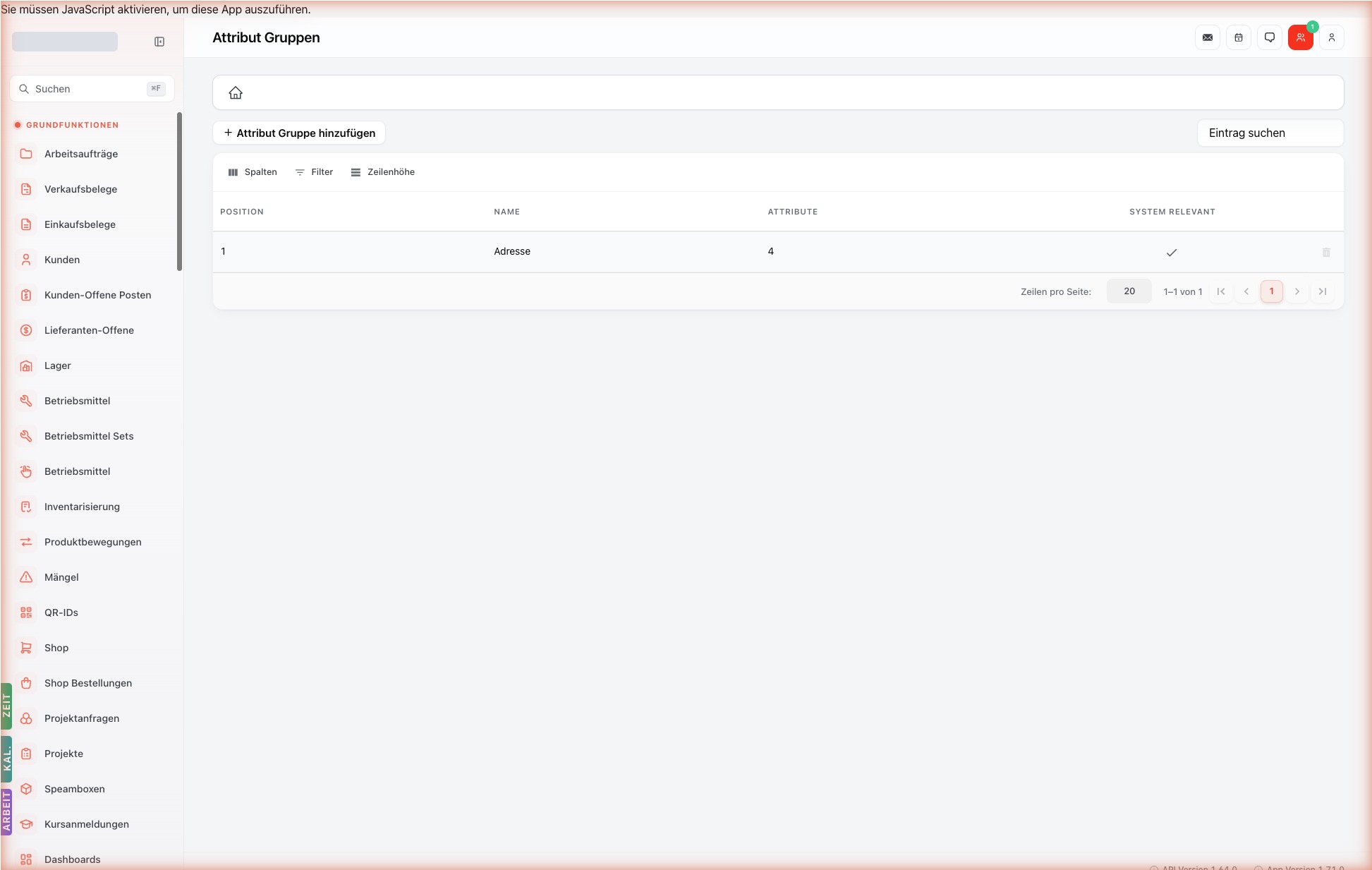 Listenansicht — attribute-groups