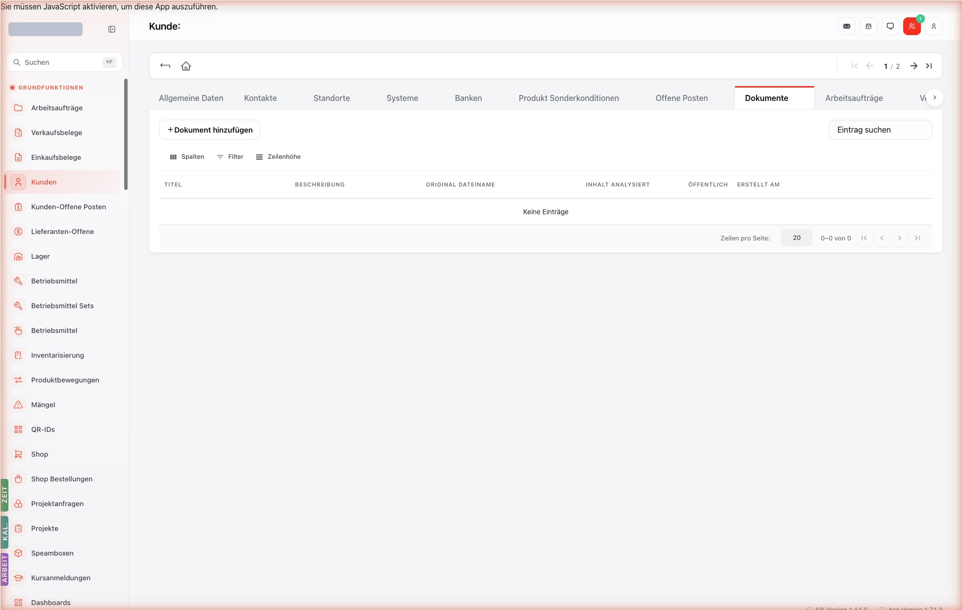 Listenansicht — customers-documents