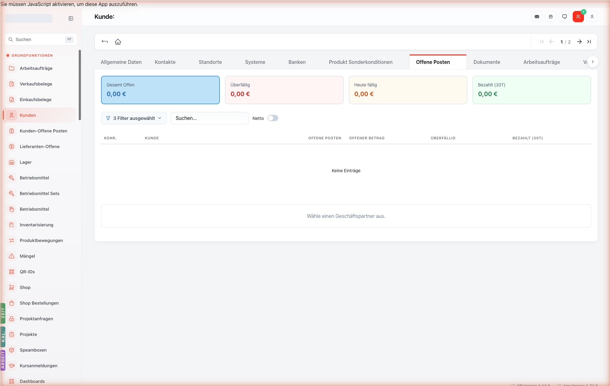 Listenansicht — customers-open-items