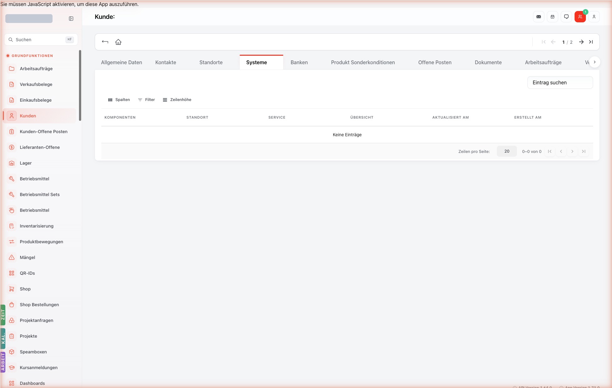 Listenansicht — customers-systems