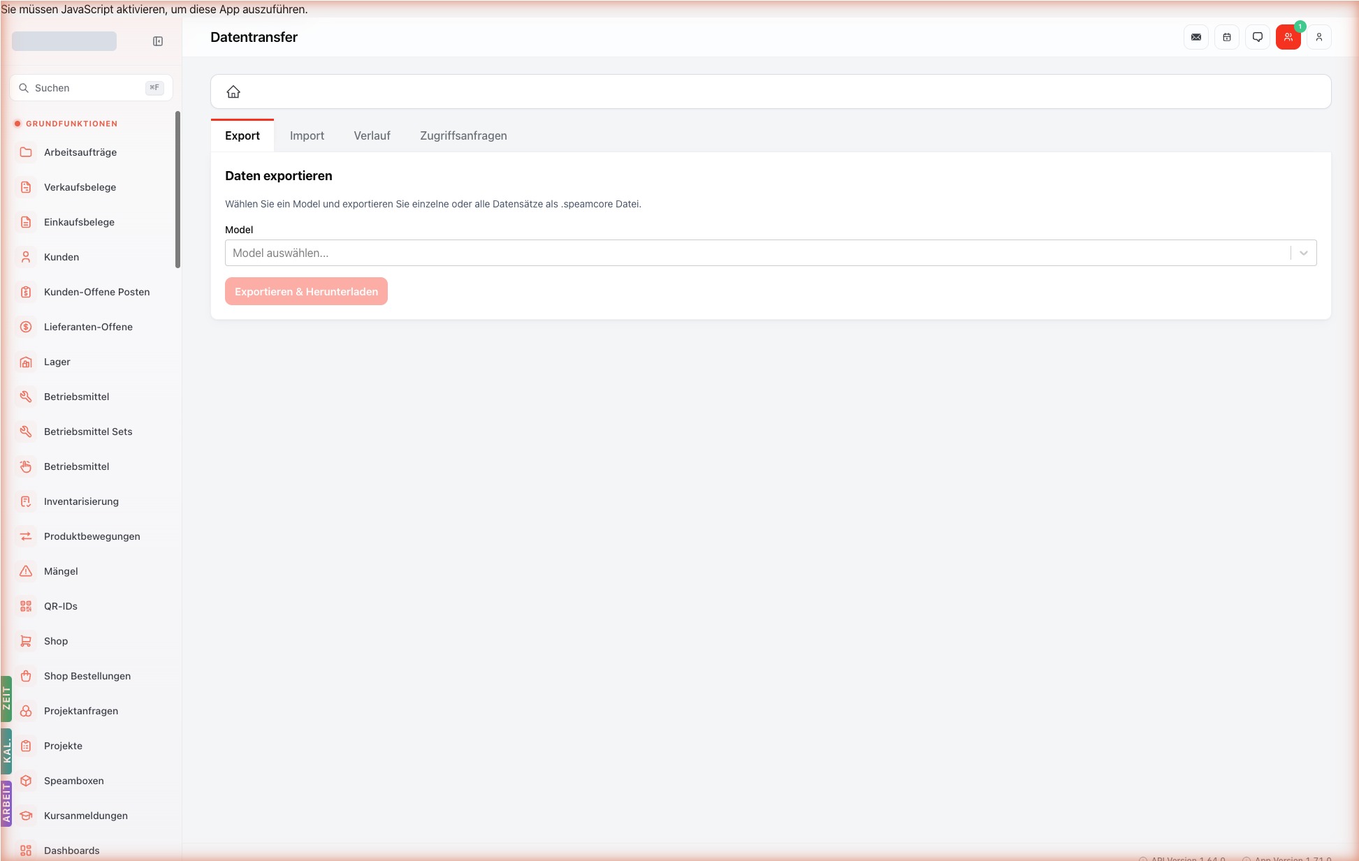Listenansicht — data-transfer