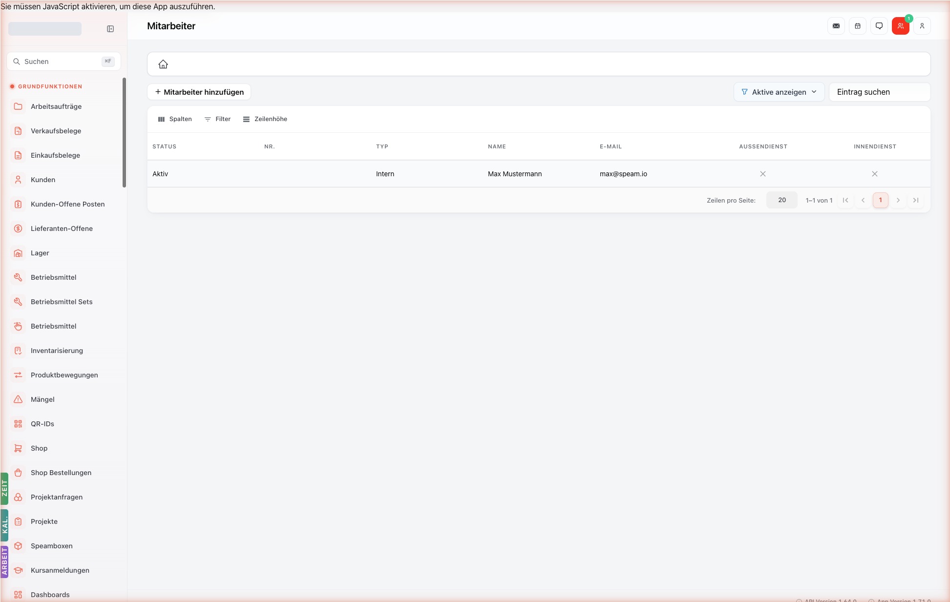 Listenansicht — employees