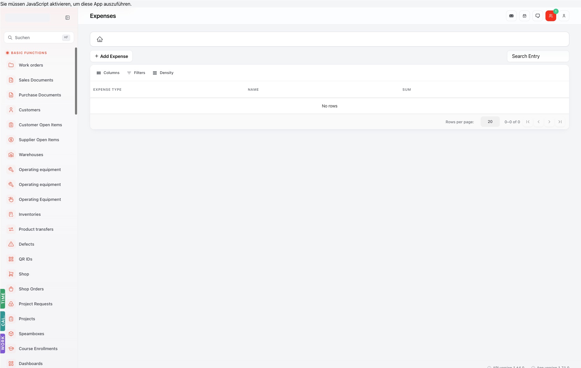 Listenansicht — expenses