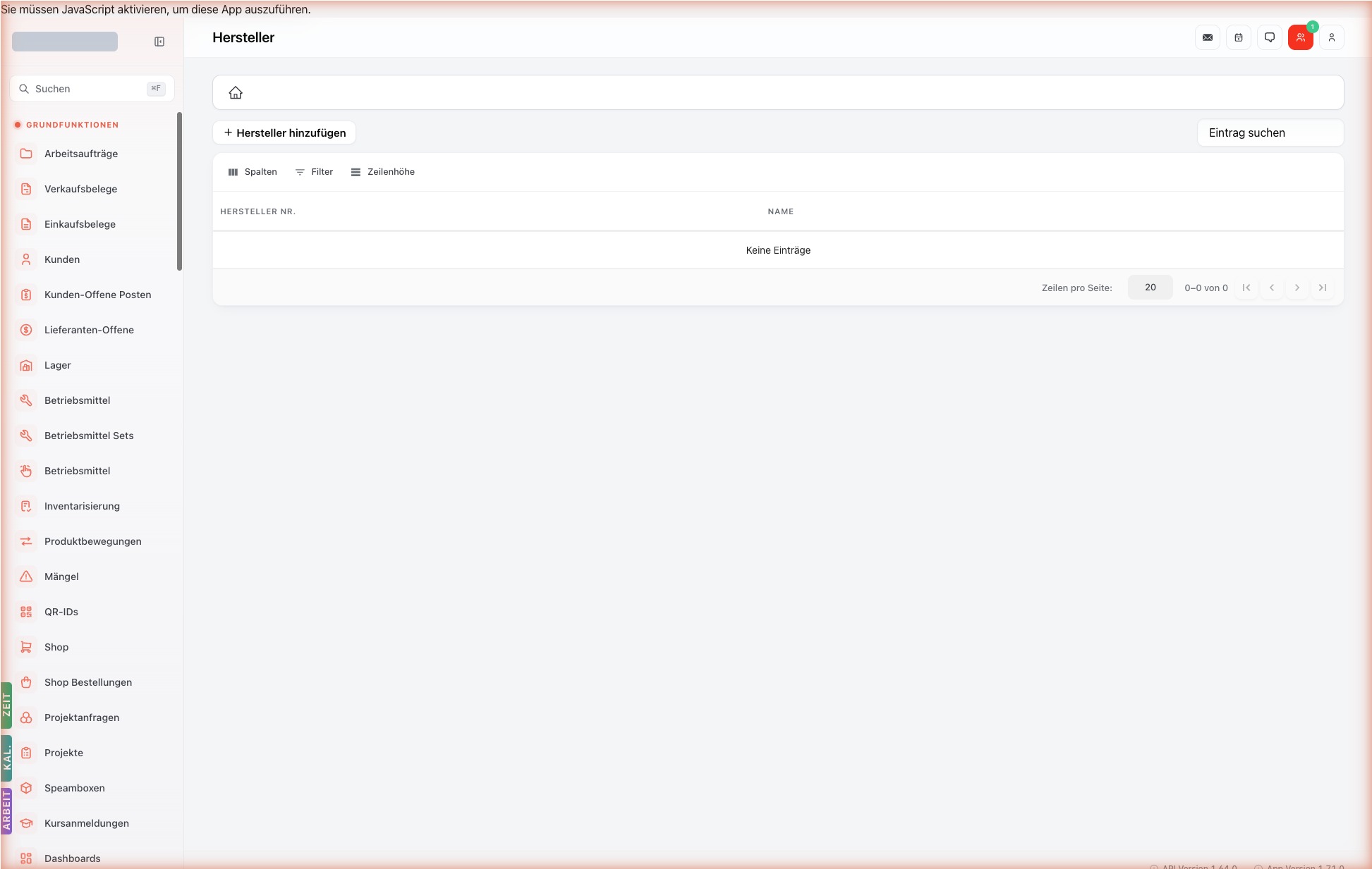 Listenansicht — manufacturers