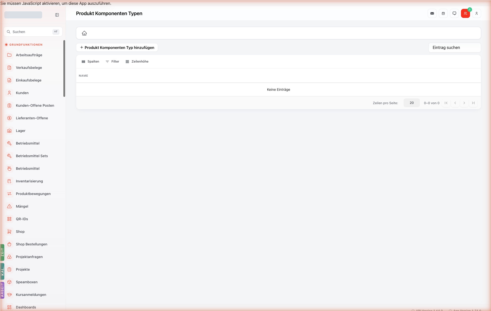 Listenansicht — product-component-types