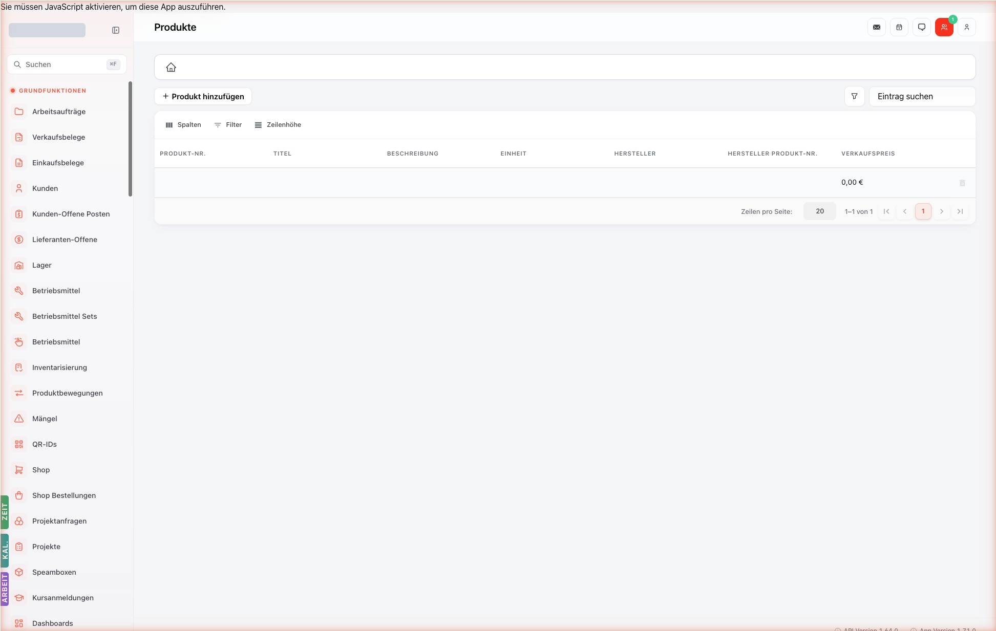 Listenansicht — products