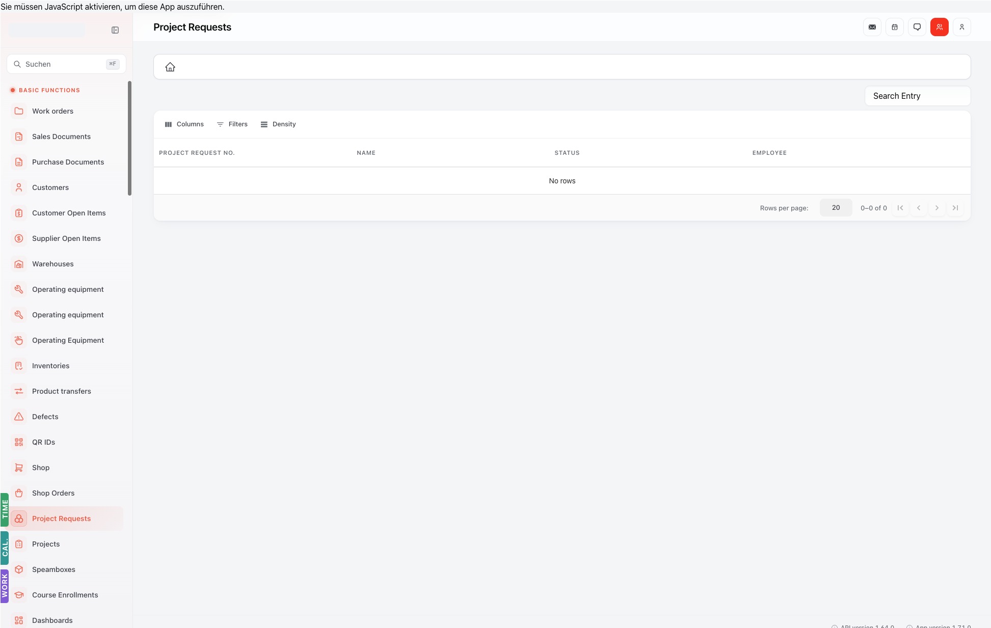 Listenansicht — project-requests