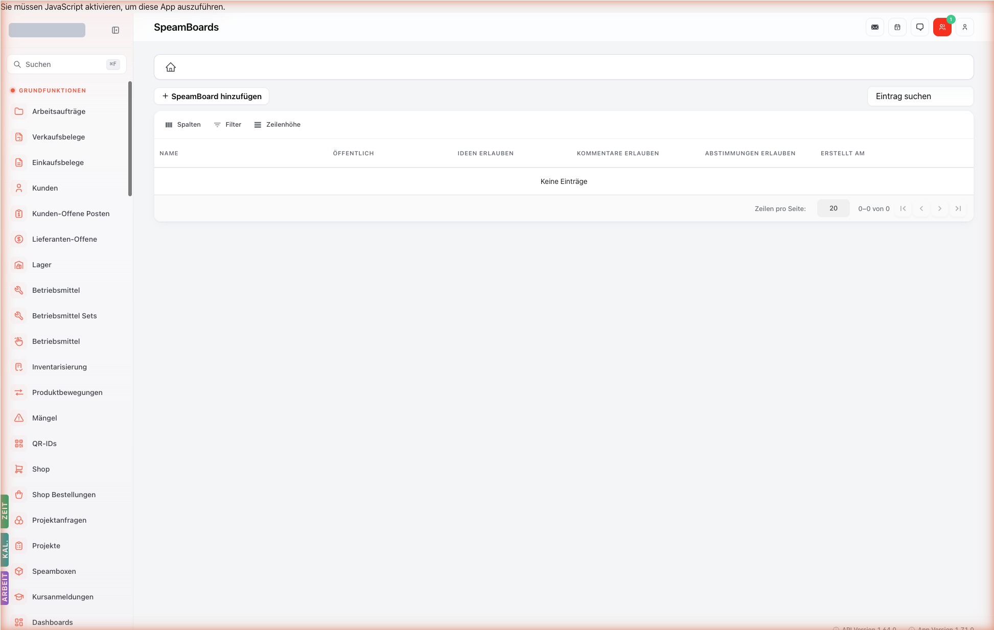 Listenansicht — speamboards