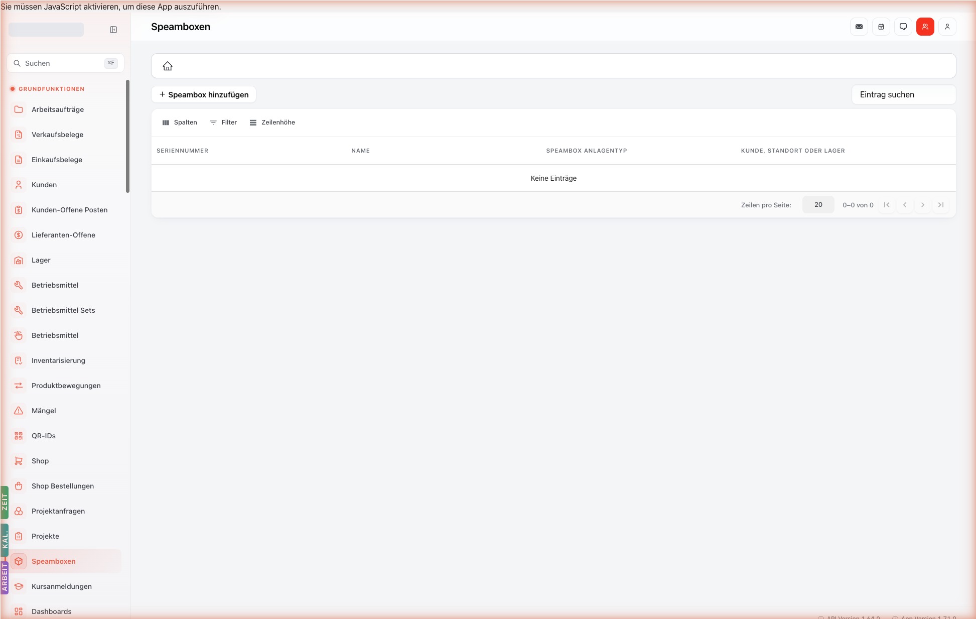 Listenansicht — speamboxes
