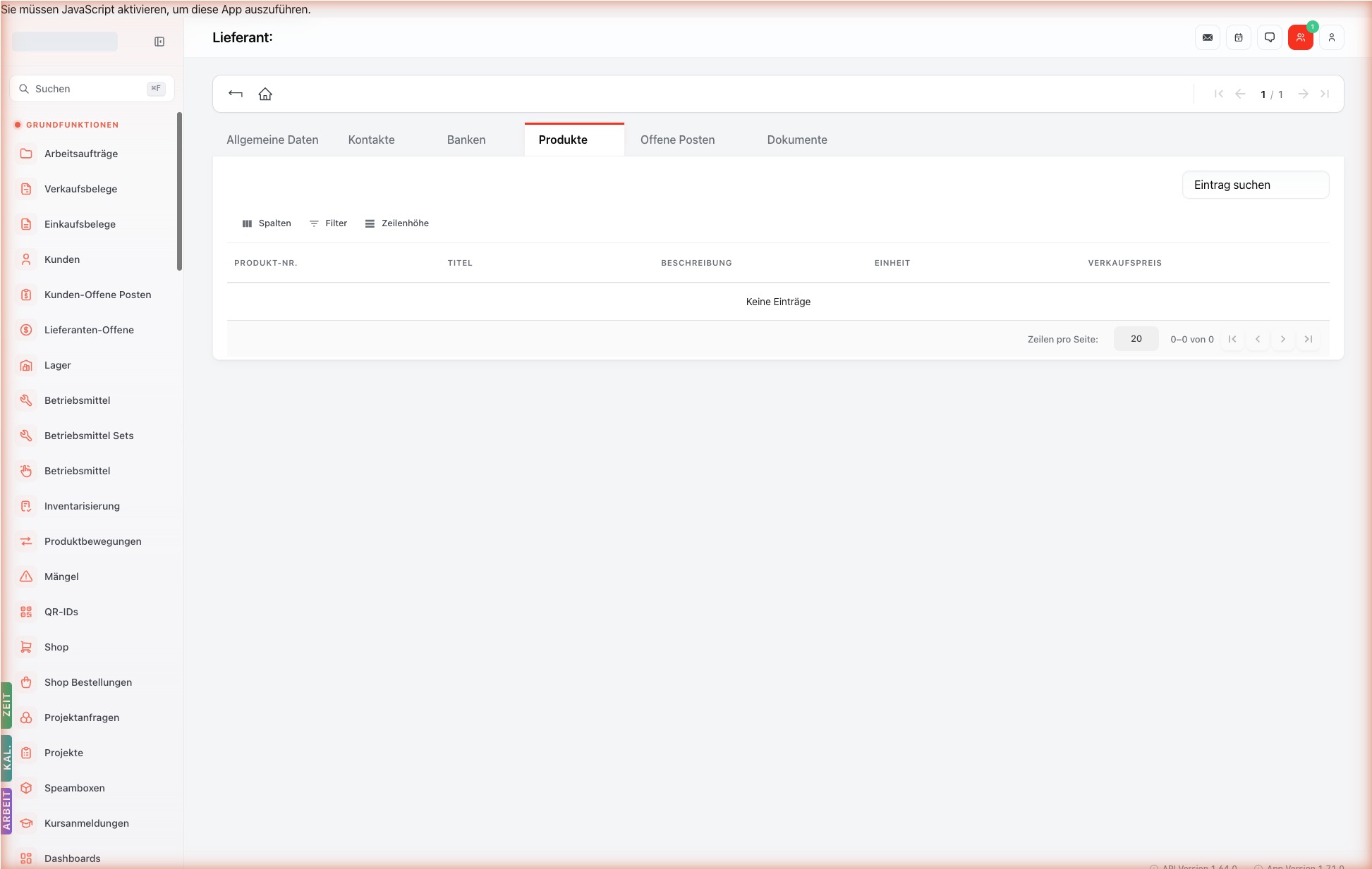 Listenansicht — suppliers-products